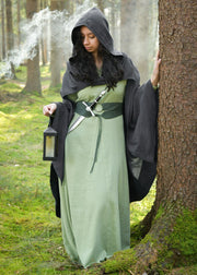 Vestido medieval en algodón modelo Tyra, color verde