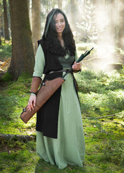 Vestido medieval en algodón modelo Tyra, color verde