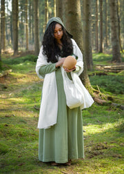 Vestido medieval en algodón modelo Tyra, color verde
