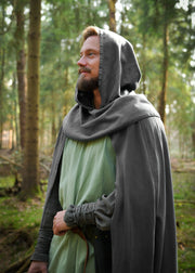Capa medieval con capucha modelo Isen, color gris
