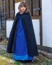 Capa medieval en algodón negro para niños, modelo Pelle