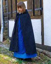 Capa medieval en algodón negro para niños, modelo Pelle