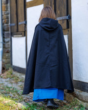 Capa medieval en algodón negro para niños, modelo Pelle