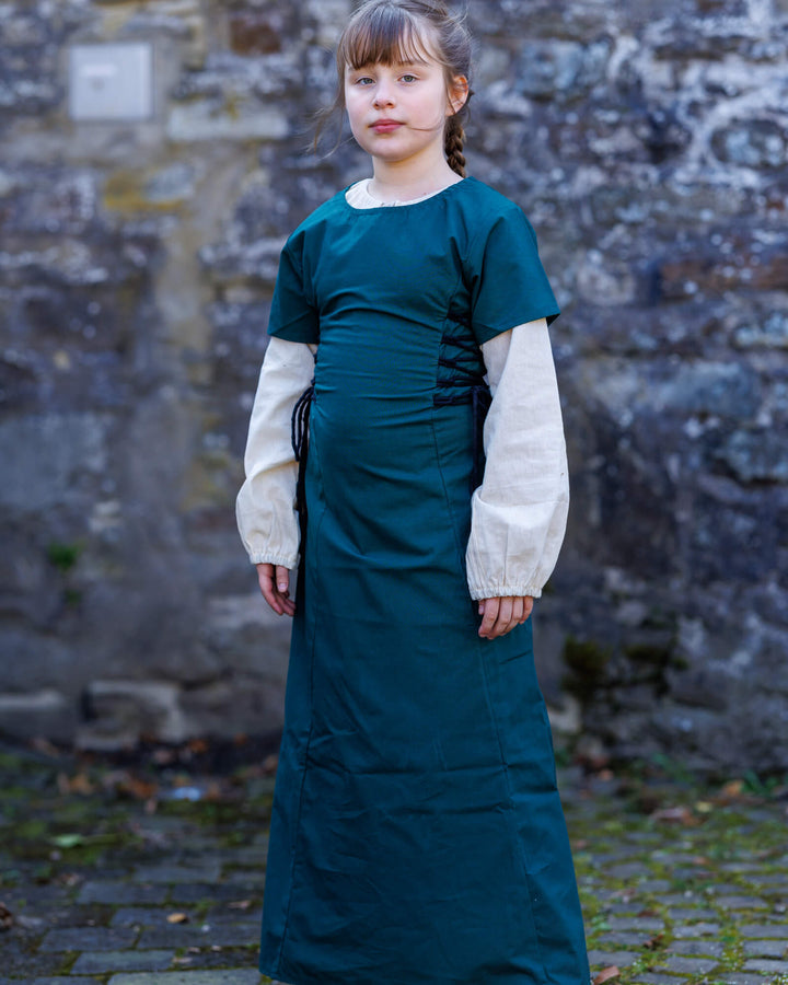 Vestido medieval para niñas modelo Leonie, color verde