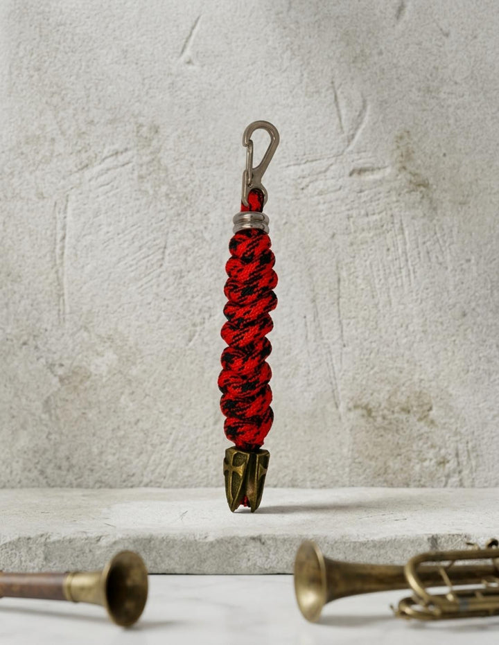 Llavero Paracord Escudo Templario Rojo y Negro