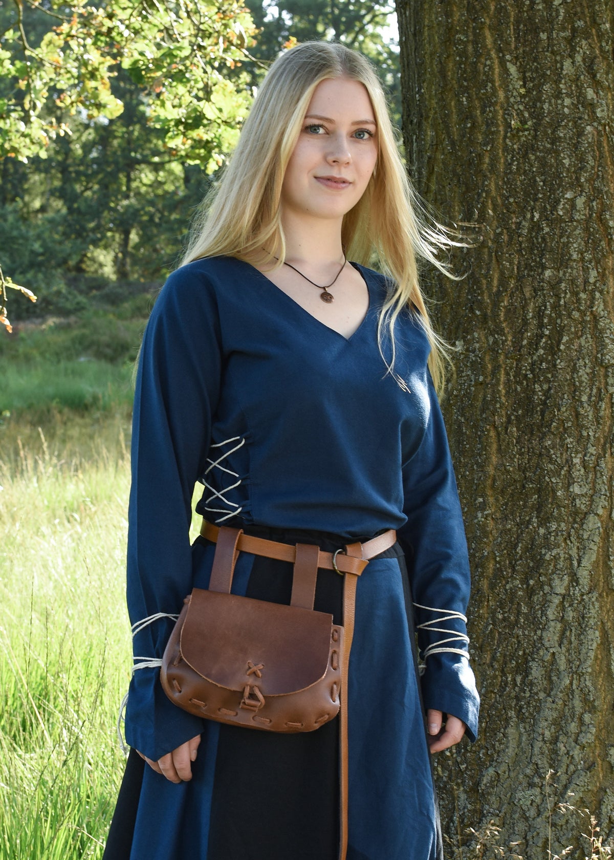 Blusa medieval Aila, azul