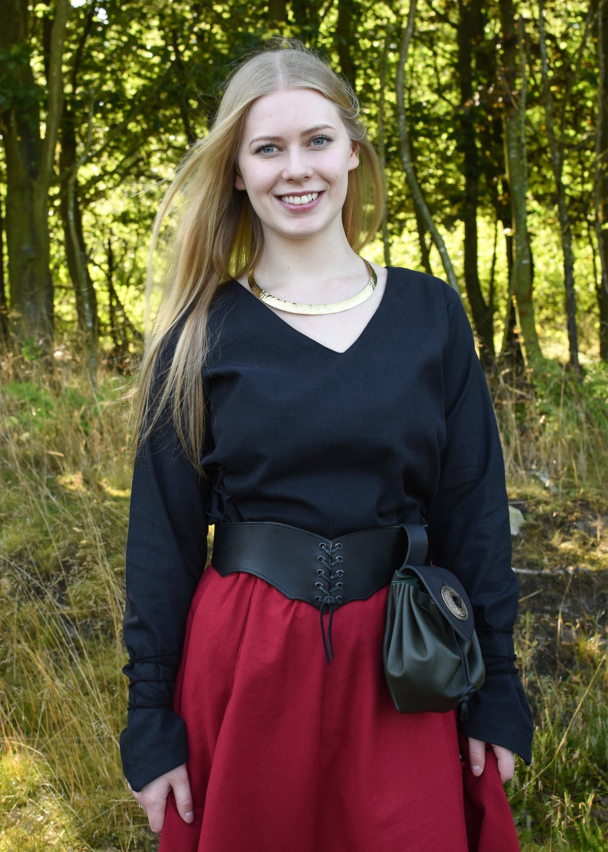 Blusa medieval Aila, negro