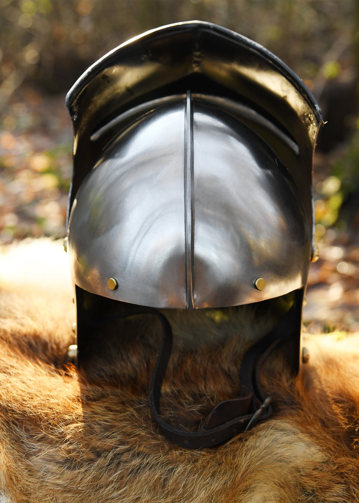 Casco Sallet Alemán en acero pulido, siglo XV