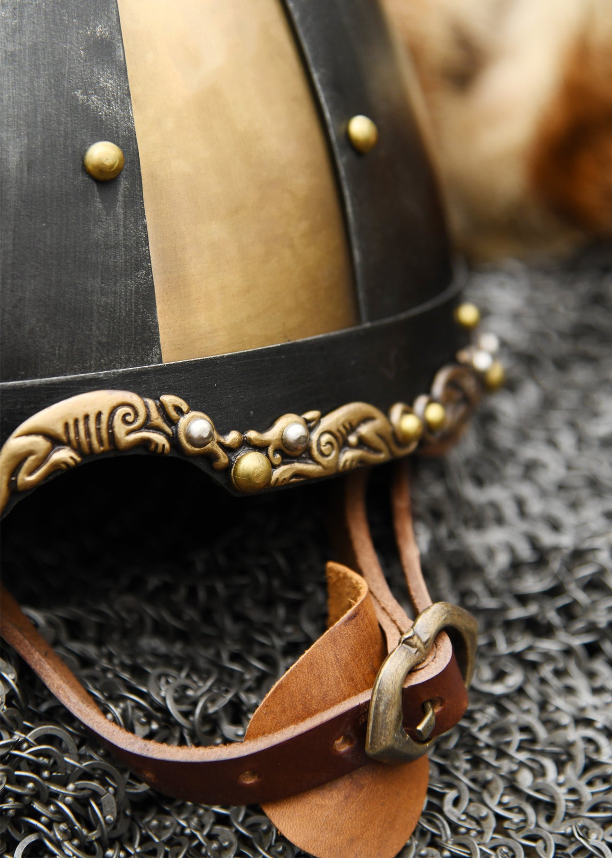 Casco Vikingo Cola de Caballo