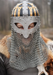 Casco Vikingo de gafas con cota de malla