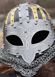 Casco Vikingo de gafas con cota de malla