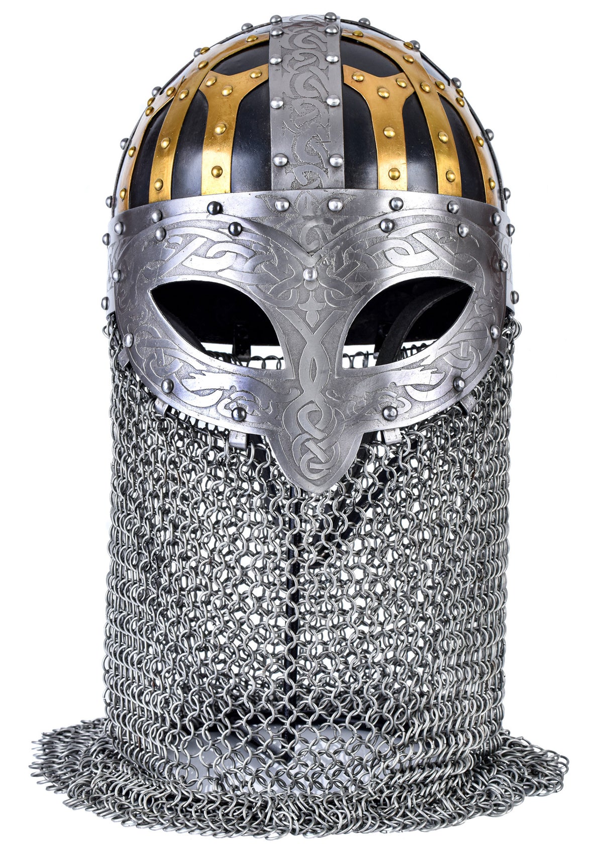 Casco Vikingo de gafas con cota de malla