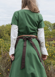 Delantal medieval en algodón, color marrón oscuro