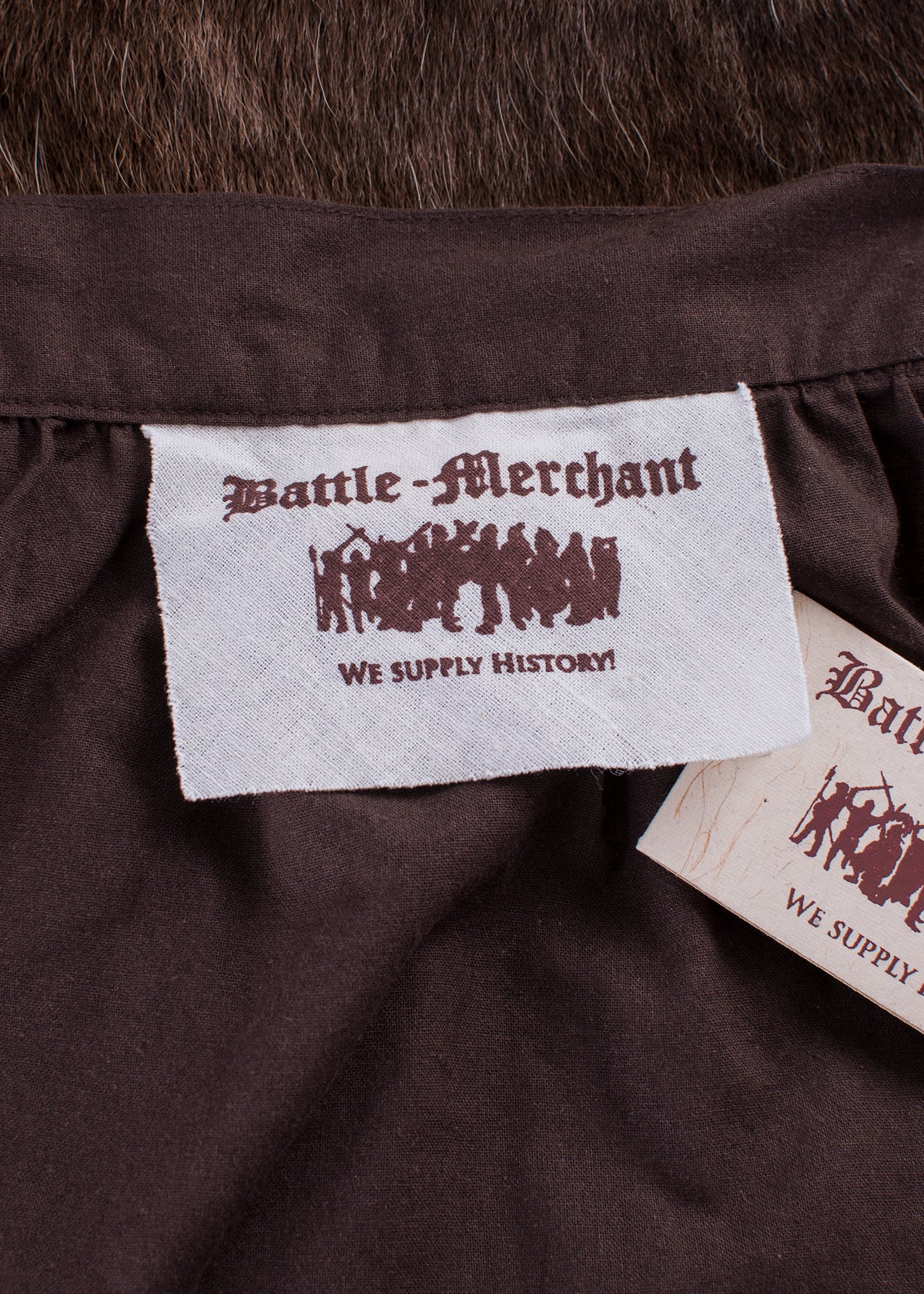 Delantal medieval en algodón, color marrón oscuro