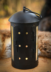 Farol medieval redondo con ventanas de cuerno (26 cm.)