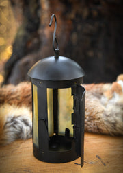 Farol medieval redondo con ventanas de cuerno (26 cm.)