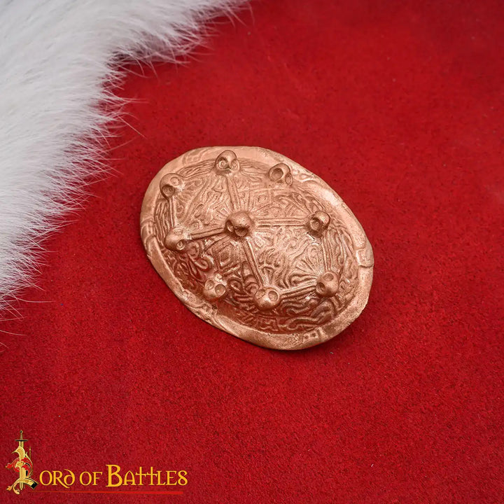 Broche vikingo en bronce fundido a la cera, diseño tortuga