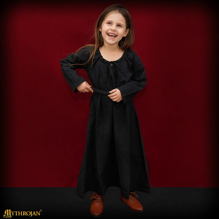 Vestido Medieval Infantil Negro para LARP