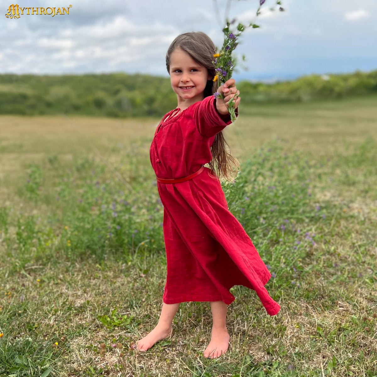 Vestido Medieval Infantil Rojo para LARP