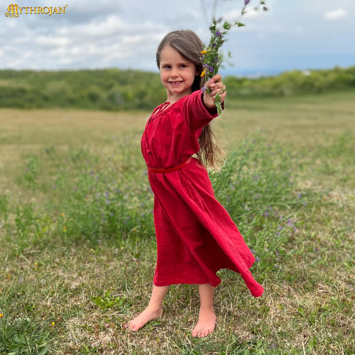 Vestido Medieval Infantil Rojo para LARP