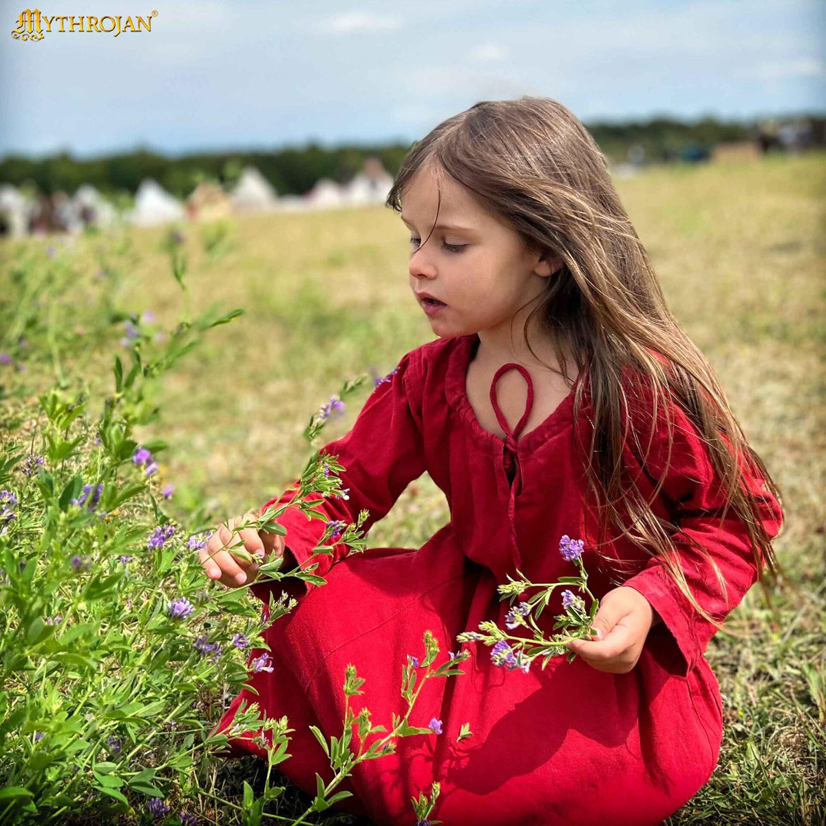 Vestido Medieval Infantil Rojo para LARP
