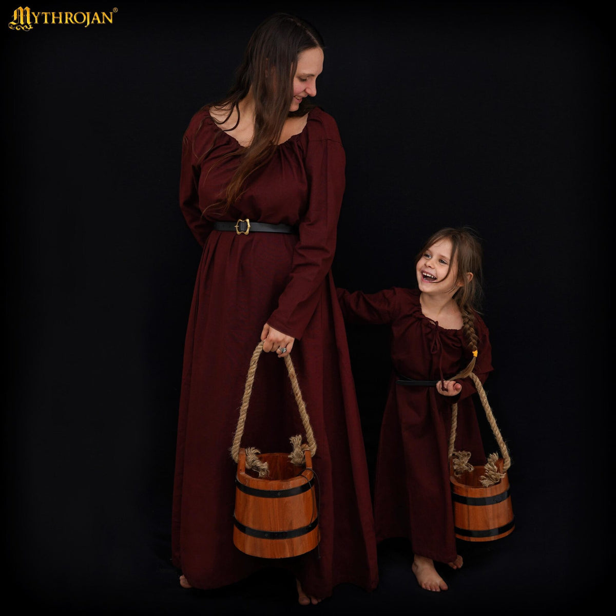 Vestido Medieval Infantil Marrón para LARP