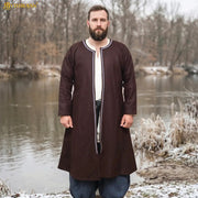 Abrigo Lana Vikingo marrón Estilo Kaftán