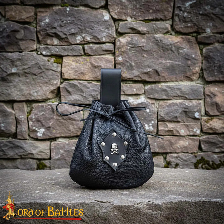 Bolso limosnera Pirata Cinturón Cuero negro