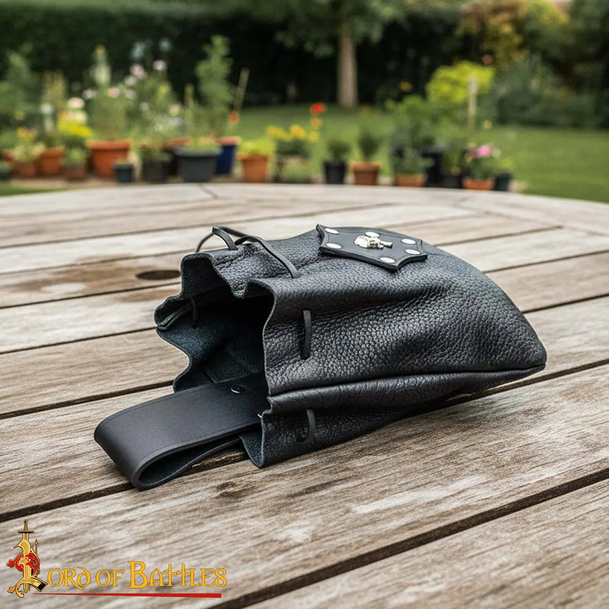 Bolso limosnera Pirata Cinturón Cuero negro