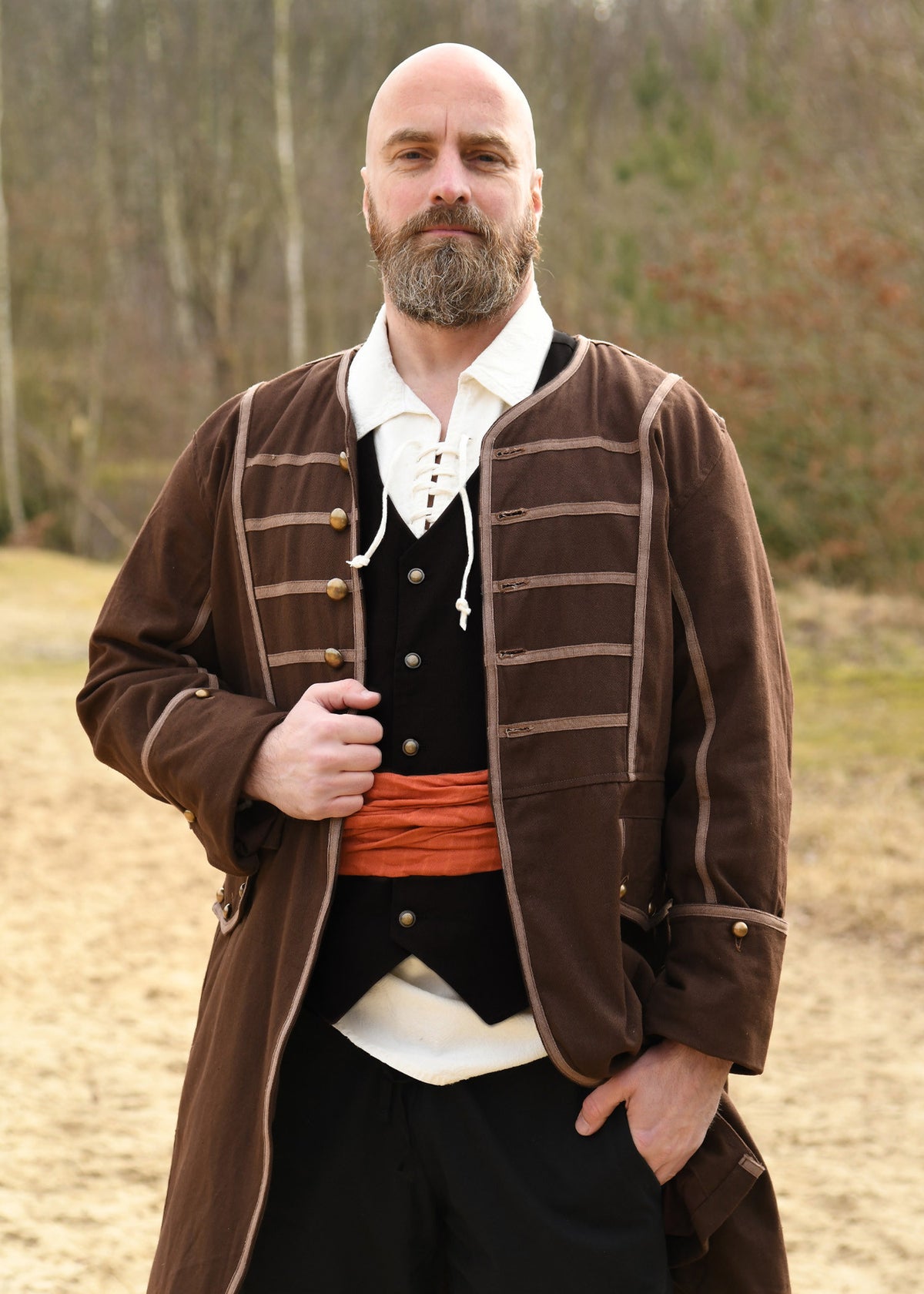 Chaleco medieval negro modelo Lasse