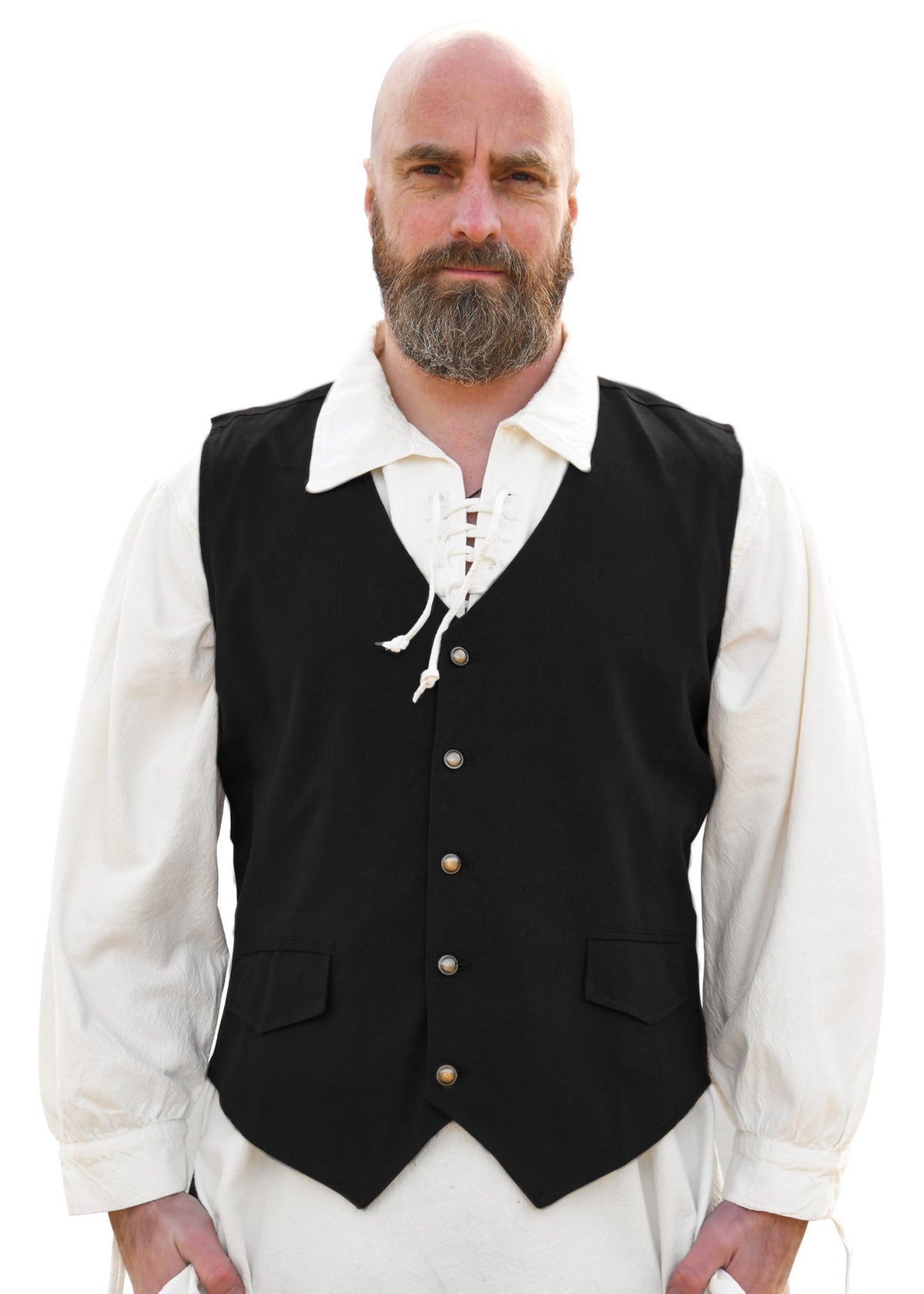 Chaleco medieval negro modelo Lasse