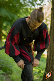 Camisa de mercenario Lansquenete, negro-rojo