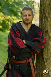 Camisa de mercenario Lansquenete, negro-rojo