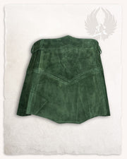 Falda medieval en piel de ante modelo Nuala, color verde