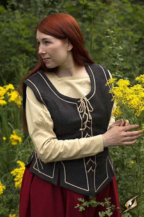 Chaleco medieval mujer cordones