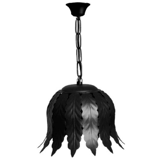 Farol forja medieval hojas 1 luz. (65x31 cms.)