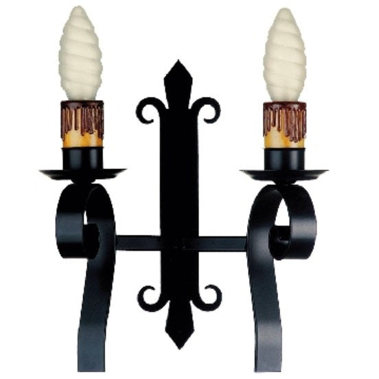 Aplique vela forja, 2 luces
