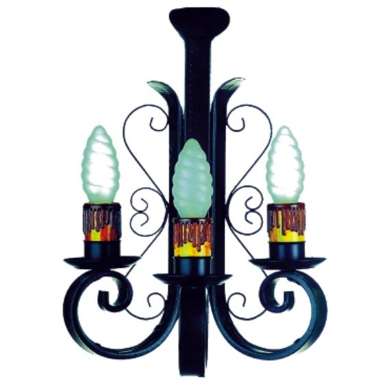 Aplique vela forja, 3 luces