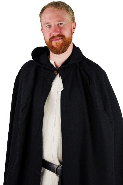 Capa medieval negra larga