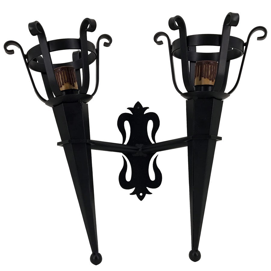Aplique antorcha forja 2 luces (46x40 cms.)
