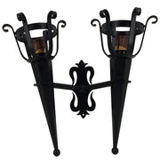 Aplique antorcha forja 2 luces (46x40 cms.)