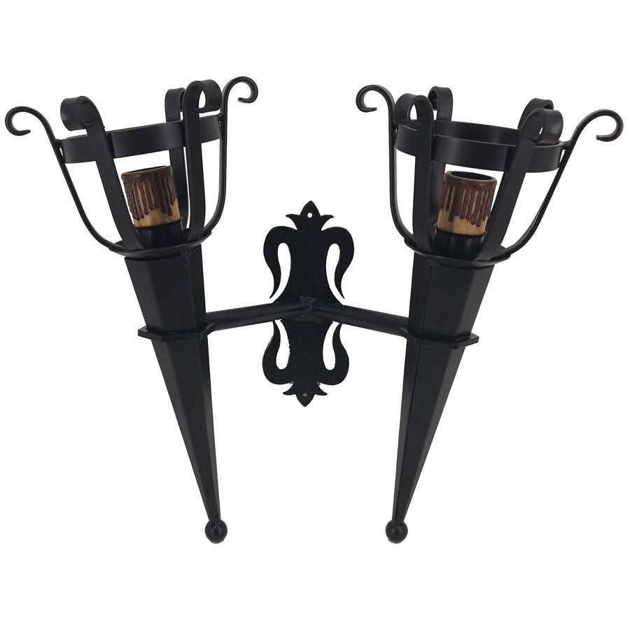 Aplique antorcha forja 2 luces (46x40 cms.)
