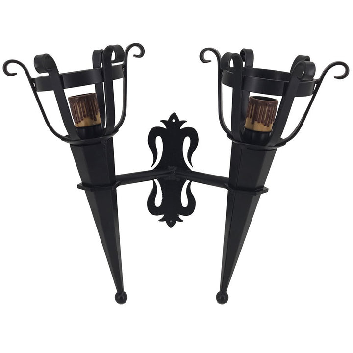 Aplique antorcha forja 2 luces (46x40 cms.)