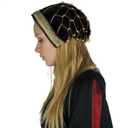 Cofia noble en terciopelo negro