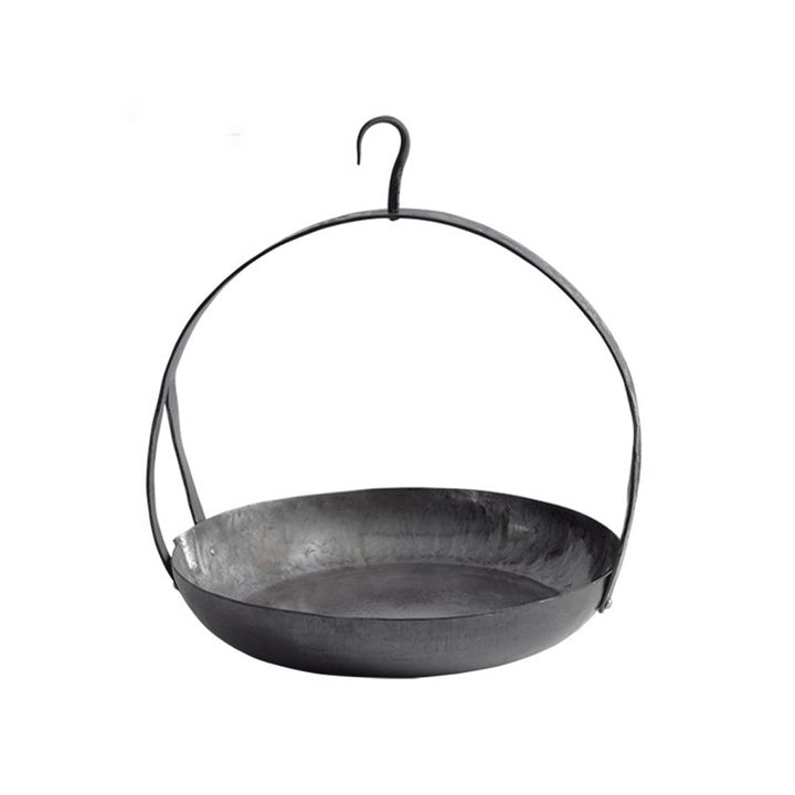 Sartén medieval colgante en acero