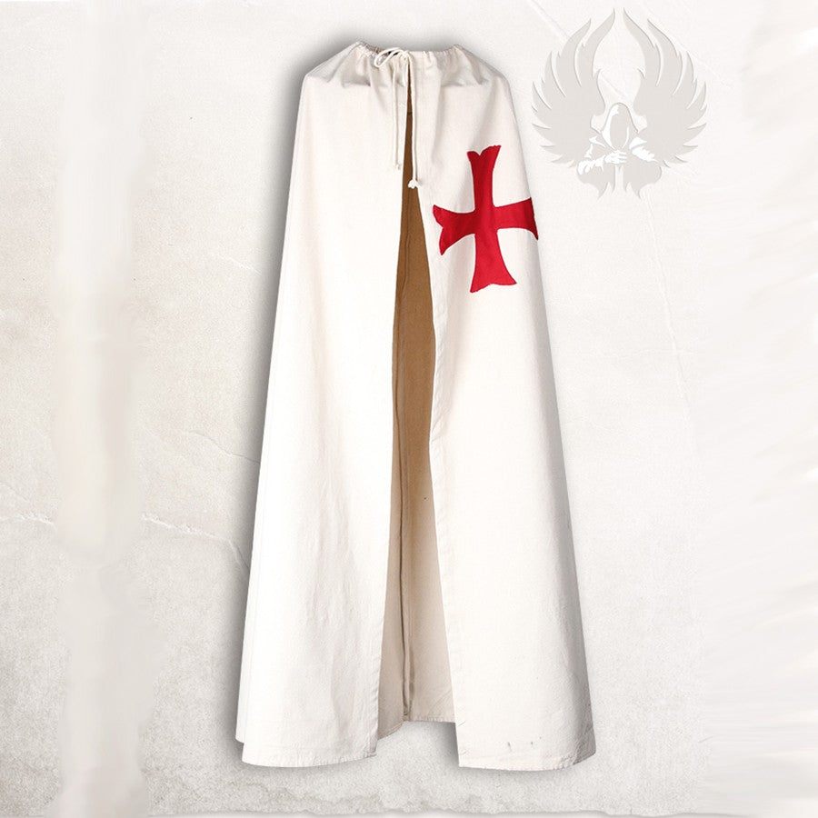 Capa medieval con cruz ancorada roja