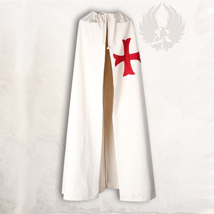 Capa medieval con cruz ancorada roja