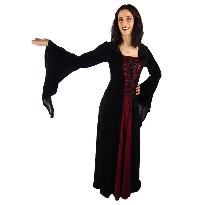 Vestido Gótico negro-granate