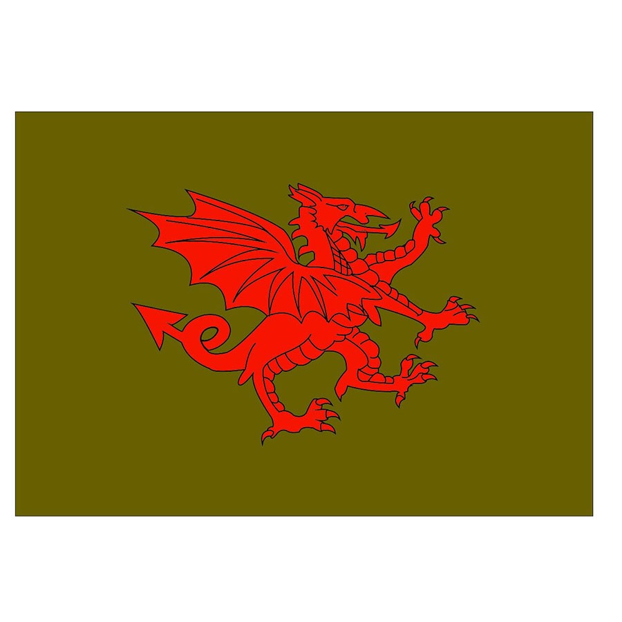 Bandera medieval Dragón rojo