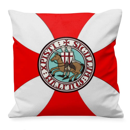 Cojín medieval Cruz Paté y Escudo de los Templarios